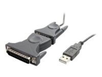StarTech.com USB to Serial Adapter - 3 ft / 1m - with DB9 to DB25 Pin Adapter - Prolific PL-2303 - USB to RS232 Adapter Cable (ICUSB232DB25) - Serial adapter - USB 2.0 - grey