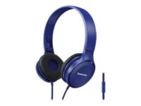 Panasonic RP-HF100ME - Headphones with mic - on-ear - wired - 3.5 mm jack - blue