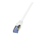 LogiLink PrimeLine - Patch cable - RJ-45 (M) to RJ-45 (M) - 50 cm - SFTP, PiMF - CAT 6a - halogen-free, molded, snagless - white
